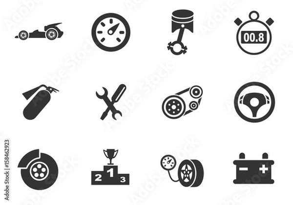 Fototapeta racing icon set