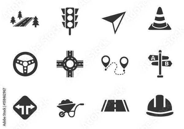 Obraz road icon set
