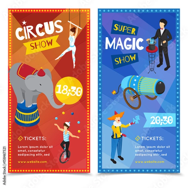 Obraz Circus Vertical Isometric Banners 
