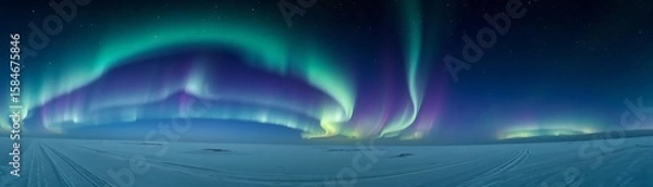 Fototapeta Celestial Aurora Over the Tundra
