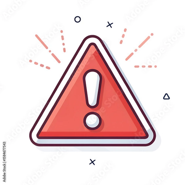 Fototapeta exclamation danger sign , Caution and Warning Icons PNG – 3D, Flat, Road Sign, UI, Industrial, Minimal Styles
