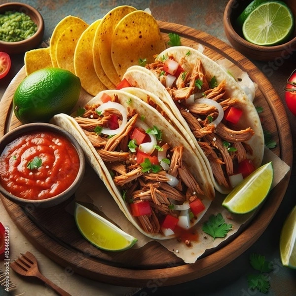 Obraz Carnitas Tacos – Slow cooked pork tender and flavorful