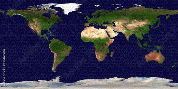 Fototapeta Puzzle texture Earth continents flat world map from space. Elements of this image furnished by NASA.