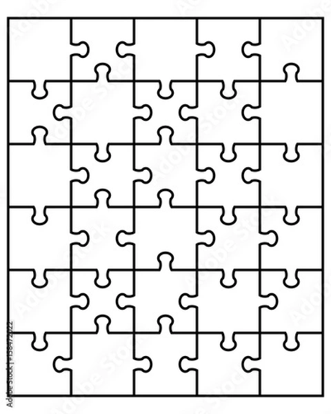 Obraz Vector illustration of white puzzle, separate parts