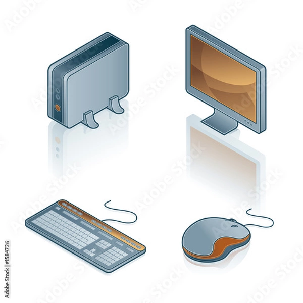 Obraz design elements 44b. computers icons set