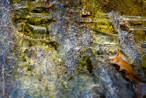 Obraz Abstract patterns in an ice formation in Bolton Notch, Connecticut.