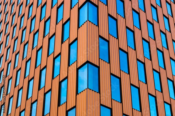 Obraz Windows in the modern office building. Business concept	