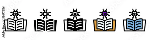 Fototapeta AI Education Icon Set with Multiple Styles Vector Illustration