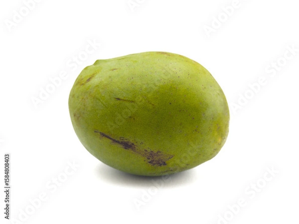 Fototapeta A mango, or Indramayu mango, or Cengkir mango, isolated on a white background. This mango is native to Indonesia and originates from Indramayu, West Java.