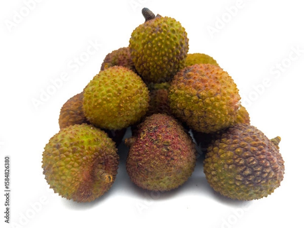 Fototapeta Lychee fruit isolated on a white background. Lychee or Lici (Litchi chinensis)