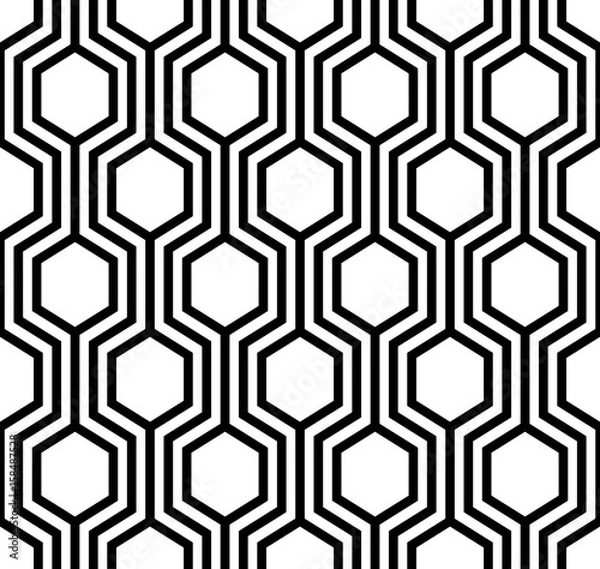 Fototapeta 
Vector seamless pattern. Modern stylish texture. Monochrome geometric pattern with hexagonal tiles

