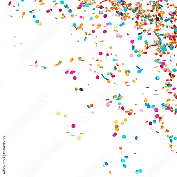 Obraz Colorful abstract confetti art on black background vibrant texture digital explosion display