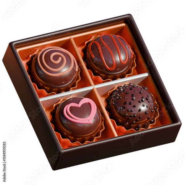 Obraz Chocolate Truffle 3D icon