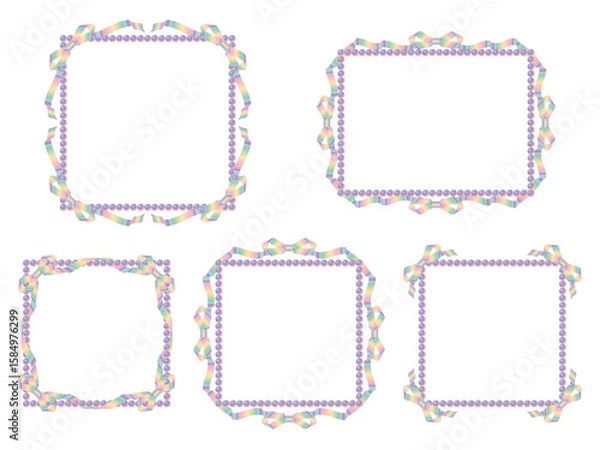 Fototapeta リボン、パールF、20虹淡