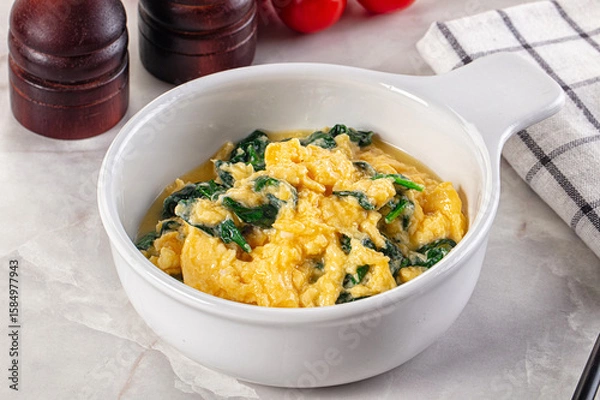 Obraz Omelette with spinach for breakfast