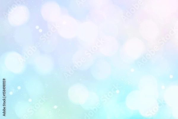 Obraz キラキラ背景素材 ブルー系 玉ボケ 明るい 美しい 水色 元気 夏 幻想的