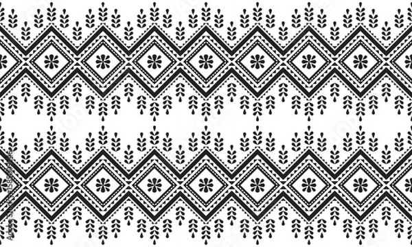 Obraz Geometric pattern Traditional vector seam pixel pattern seamless vector illustration native American geometric Aztec decor, design for bandana print woven carpet background wallpaper blanket clothing.