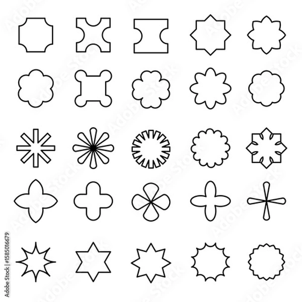 Obraz set of abstract shapes design elements