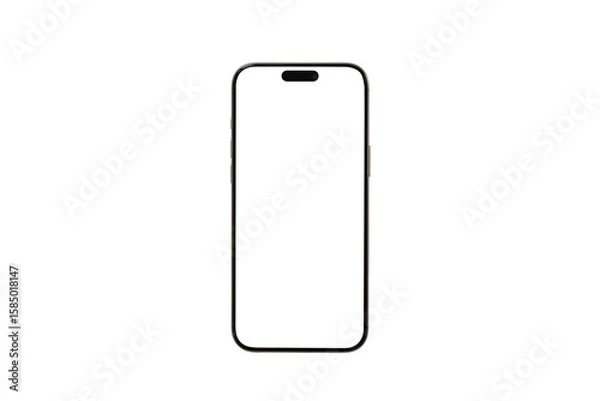 Fototapeta Smart phone mockup set blank isolated Transparent  screen , PNG High quality Image device front view shadow Mobile phone app user experience UX or app UX