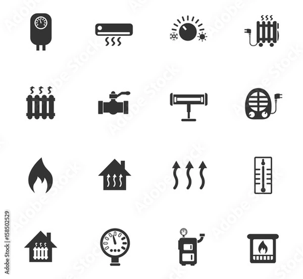 Obraz heating icon set