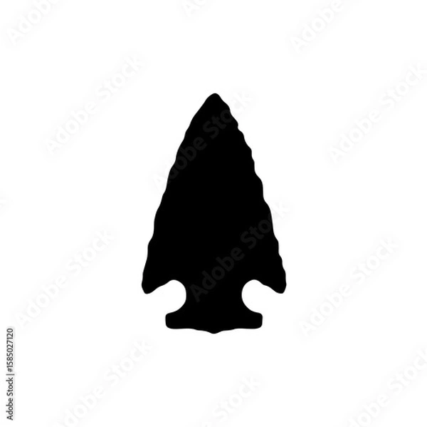 Obraz Old arrowhead silhouette vector flat illustration design.