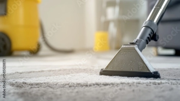 Obraz The carpet cleaning process with modern equipment and techniques for effective results.