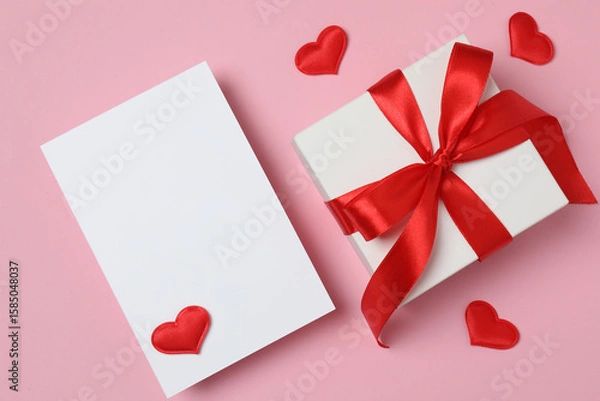 Obraz envelope, letter and space for text on pink background