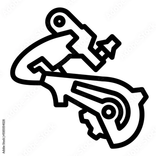 Fototapeta Single bicycle part icon line style clean outline abstract gear mechanic symbol simple shape modern minimal versatile for garage bike maintenance workshop