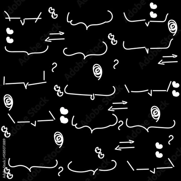 Fototapeta Vintage school education doodle sketch drawing with a seamless pattern of black and white arrows, numbers, and symbols on a chalkboard background