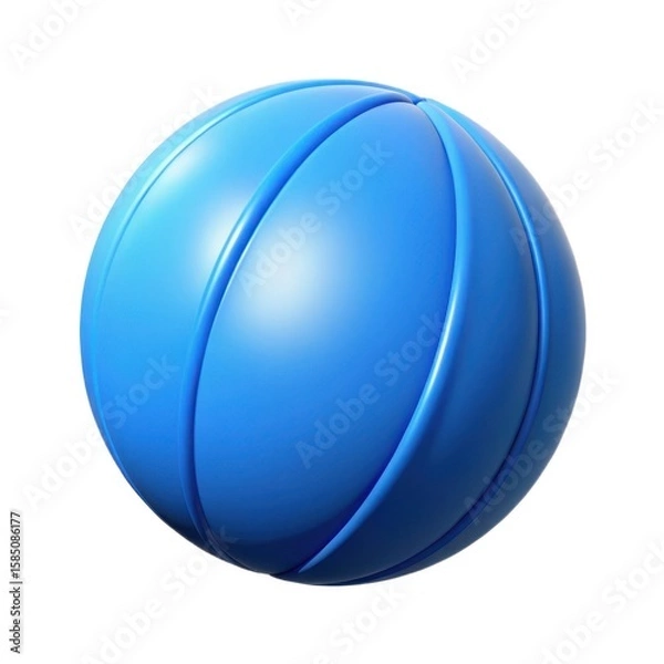 Fototapeta  3D Blue Glossy Sphere Icon – Minimal UI Element