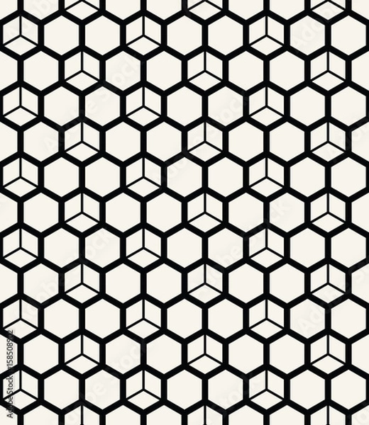 Obraz hexagon geometric line grid pattern vector background