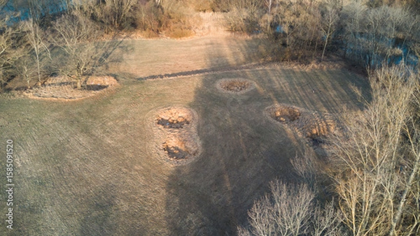 Fototapeta Even today, noticeable traces of the bombardment of Pardubice during World War II are visible.
