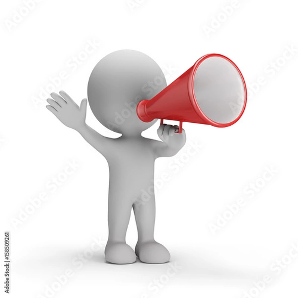 Obraz Man with loudspeaker