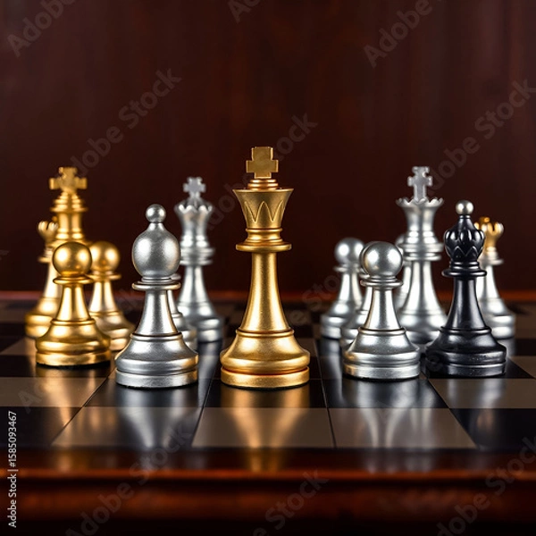 Obraz Check mate-concept of business strategy and success
