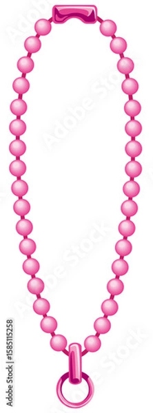 Fototapeta シンプルなボールチェーンのジョイント金具付きベクターアイコンイラスト(Simple Ball Chain Vector Icon Illustration with Connector Fittings)
