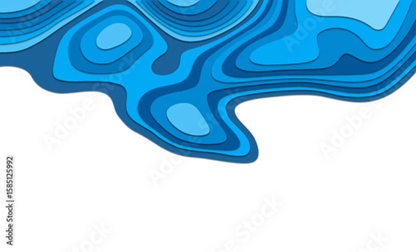 Obraz Abstract flowing blue liquid with paper layer