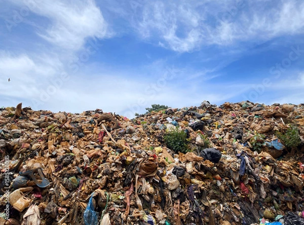 Obraz Day view at a landfill located in Ranau, Sabah Malaysia. Landscape and domestic waste concept