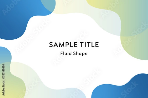 Obraz 流体シェイプのバックグラウンドデザイン・ブルーイエロー系