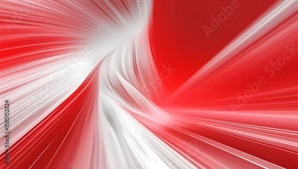 Fototapeta Abstract red background featuring glowing lines and a vibrant blur of pink, purple, and blue, creating a dynamic wave pattern with a sense of speed and energy