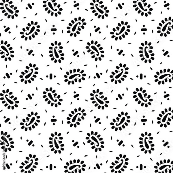 Fototapeta Paisley Flower Design Pattern, background, texture, fabric, paper print.