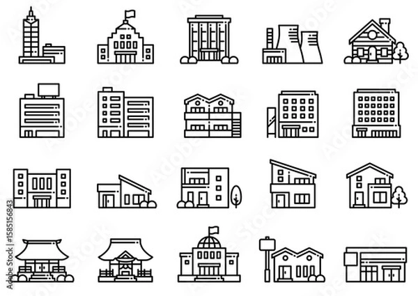 Obraz 住宅・建築アイコン19　Housing & Architecture icons