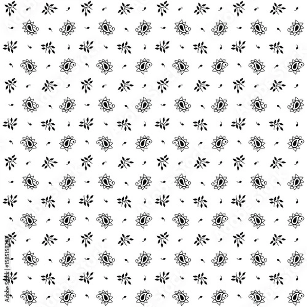 Fototapeta Paisley Flower Design Pattern, background, texture, fabric, paper print.