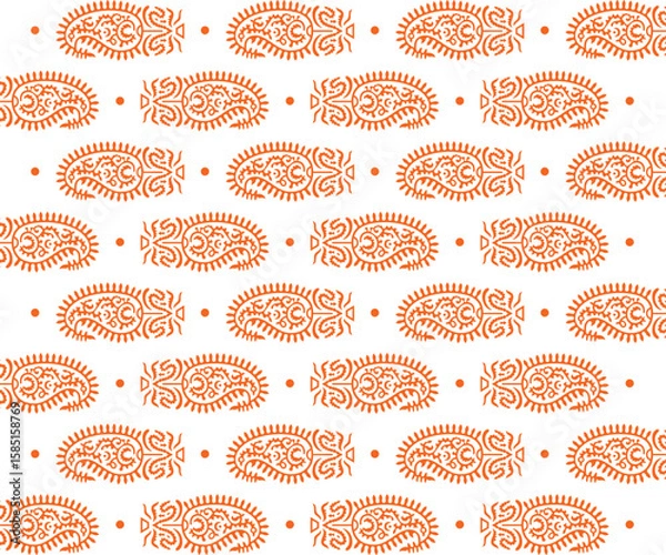 Fototapeta Paisley Flower Design Pattern, background, texture, fabric, paper print.