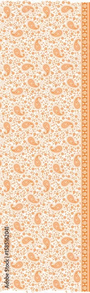 Fototapeta Paisley Flower Design Pattern, background, texture, fabric, paper print.