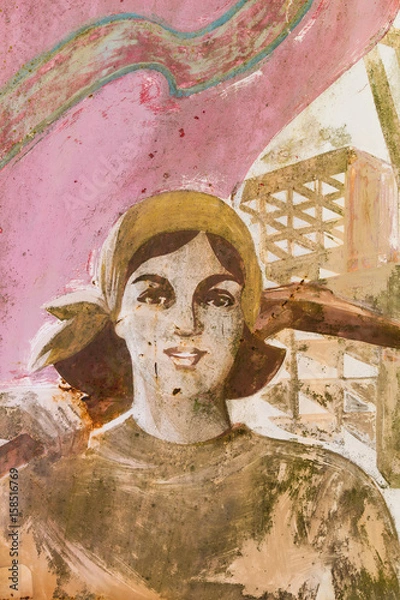 Obraz Old soviet union propaganda wall