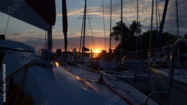 Obraz Sunset at the port