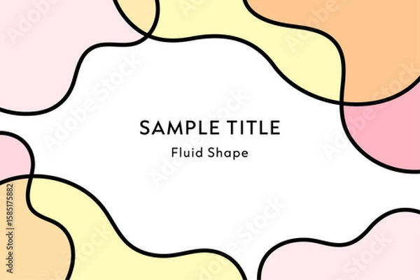 Obraz 線画流体シェイプのバックグラウンドデザイン・暖色系