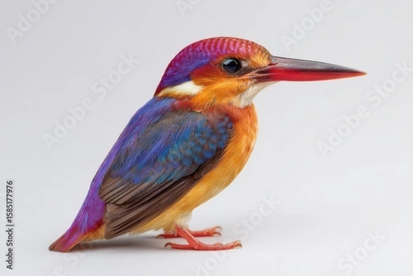 Fototapeta Vibrant Colorful Bird with Colorful Feathers and Sharp Beak