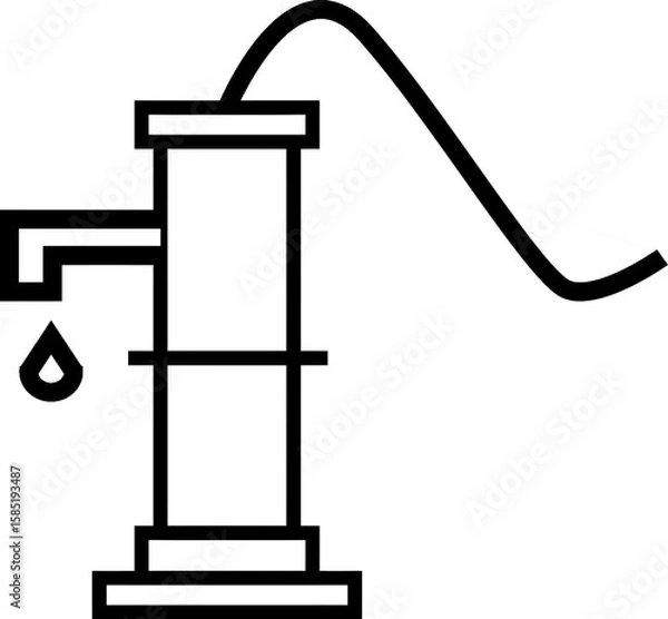 Obraz Heavy Duty Mechanical Hand Pump PNG – Iron Manual Water Extraction Device for Rural Areas, Wells, and Groundwater Access Isolated on Transparent Background

