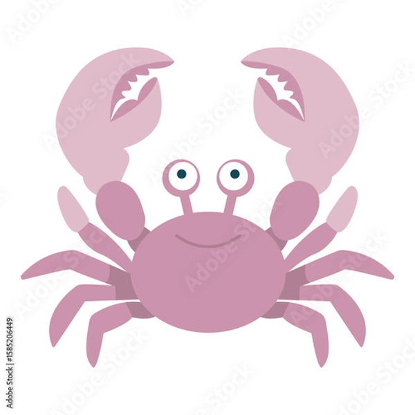 Fototapeta Vector illustration of crab in cartoon style.